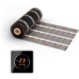 Natte chauffante WARMON ULTRA 200 W/m² avec Thermostat OKE-25 Touch WIFI et cadre Garda noir - 7 m²
