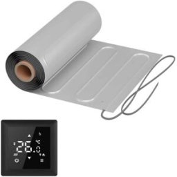 Natte chauffante WARMON ALU 150 W/m² avec Thermostat S 100 Intelligent WiFi Touch noir - 2,5 m²