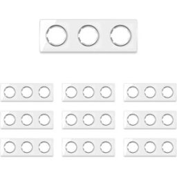 ONEKEYELECTRO Plaque de finition Garda en verre, horizontal, 3 postes (pack 10)-"Blanc