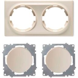 ONEKEYELECTRO Plaque 2 postes Florence + 2 Interrupteurs simple allumage-"Beige