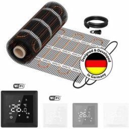 Chauffage mural électrique WARMON CLASSIC LIGHT 100 W/m² avec Thermostat TS 100 Smart WiFi Touch noir - 4 m²