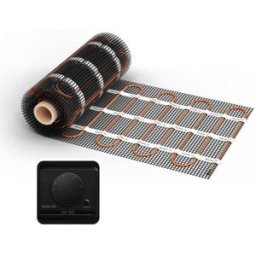 Natte chauffante WARMON CLASSIC 150 W/m² avec Thermostat AC3082H analogique, noir - 4 m²