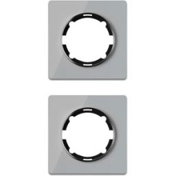ONEKEYELECTRO Plaque de finition Garda en verre, 1 poste, encastré (pack de 2)-"Gris 2 piéces