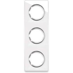 ONEKEYELECTRO Plaque de finition en verre Garda, 3 postes, vertical-"Blanc