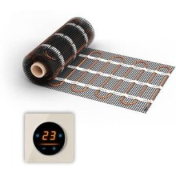 Natte chauffante WARMON ULTRA 200 W/m² avec Thermostat OKE-25 Touch WIFI et cadre Garda beige - 5 m²