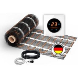 Natte chauffante WARMON CLASSIC LIGHT 100 W/m² avec Thermostat OKE-25 Touch WIFI et cadre Garda blanc - 7 m²