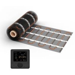Chauffage au sol WARMON ULTRA 200 W/m² avec thermostat R7C-716 intelligent WiFi LCD-couleur, noir - 3 m²
