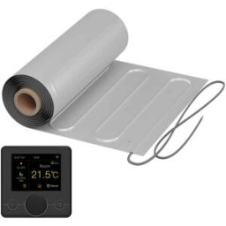 Natte chauffante WARMON ALU 150 W/m² avec Thermostat R7C-716 intelligent WiFi LCD-Couleur noir - 1 m²