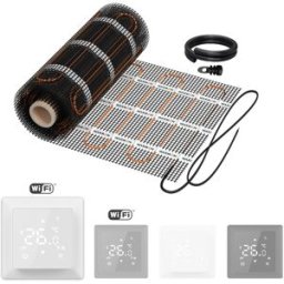 Chauffage mural électrique WARMON CLASSIC LIGHT 100 W/m² avec Thermostat TS 100 Smart WiFi Touch noir - 3,5 m²
