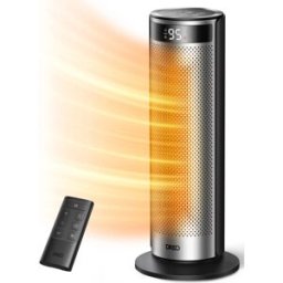 DREO Solaris 628 - Chauffage soufflant électrique PTC en céramique, 2000 W, minuterie 12 h, oscillation 70°, télécommande, silencieux 34 dB