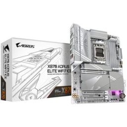 GIGABYTE X870 AORUS ELITE WIFI7 ICE Carte Mère - Prend en charge les processeurs AMD Ryzen 9000, 16+2+2 phases VRM numérique, jusqu'à 8200MHz DDR5 (OC), 3xPCIe 5.0 + 1xPCIe 4.0, Wi-Fi 7, LAN 2,5GbE, USB 4