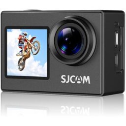 SJCAM SJ4000 Caméra d'action double écran 4K - Écran LCD 2,0 pouces et écran selfie 1,3 pouce - Grand angle 170° - Stabilisation EIS - Étanche 30 m - 80 min d'enregistrement - Photo 16 MP - 5,9 x 4,2 x 3 cm