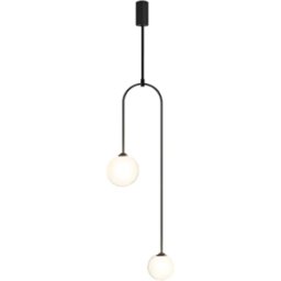 Homary Luminaire suspendu moderne globe en verre en forme de U, pour salon et chambre à coucher - Noir