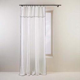 MADURA Rideau Panneau Carlina Blanc pur et bourdon noir - BLANC 350x280 cm