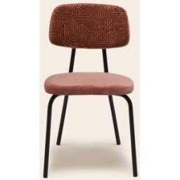 MADURA Chaise Ysabeau Klark rose de pêcher caramel - ROSE 44x51xH79 cm