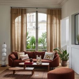 MADURA Rideau Panneau Leolino Sable chaud - BEIGE 145x290 cm
