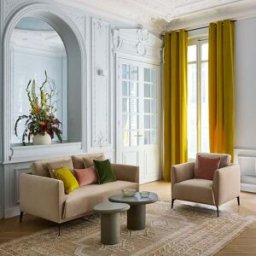 MADURA Rideau À Oeillets Dorés Dalila Jaune sulfure - JAUNE 137x350 cm