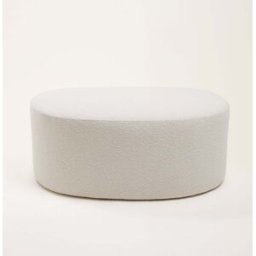 MADURA Pouf Julika Sym écru bouclé - ECRU 95x70xH40 cm