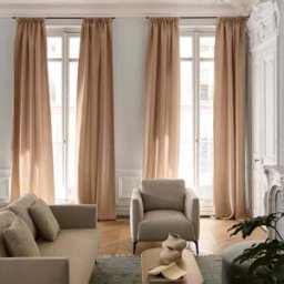 MADURA Rideau À Galon Fronceur Coconut Osier - BEIGE 145x280 cm