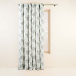 MADURA Rideau À Oeillets Dorés Filico Blanc cassé et sauge - BLANC 140x350 cm
