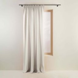 MADURA Rideau Galon Fronceur Doublé Occultant Carlina Calcaire - BEIGE 135x350 cm