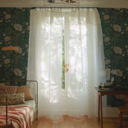 MADURA Voilage Panneau Shadow Blanc pur et bourdon ivoire - BLANC 145x280 cm