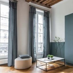 MADURA Rideau Panneau Carlina Vert de gris et bourdon noir - VERT 350x280 cm