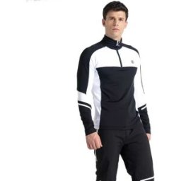 Dare2b T-shirt à Manches Longues Avec Demi-zip Speed Core Black / White 3XL Homme