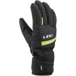 Leki Alpino Gants Max Junior Black / Lime 10-11 Années Garçon,Fille