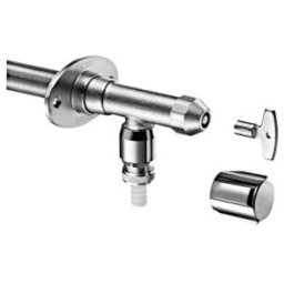 Kit de robinetterie murale extérieure Schell POLAR II Set antigel sans diffuseur tubulaire, chromé mat (039970399)