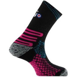 Chaussettes de Trail Thyo RO TRAIL GREEN SOCK (NOIR / ROSE) Femme 35-37
