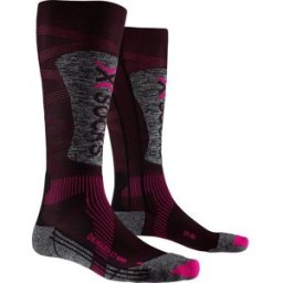 XSOCKS Chaussettes ski X-Socks Energizer LT 4.0 (black/fluo pink/stone grey miel) femme 35-36