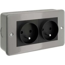 Creative Cables Ctbox-2fra Boîtier Mural 2 Prises Grey / Black FR Plug