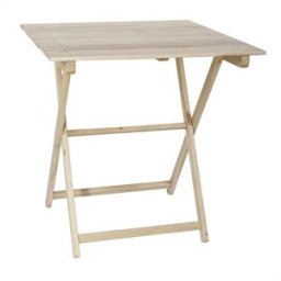 Wellhome Table De Chevet Pliante En Hêtre Avec Lattes Sans Finition Vernie 70x70x76 Cm Natural One Size