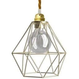 Creative Cables Suspension Luminaire Textile Diamond 1 M Brass One Size