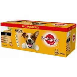 Pedigree Nourriture Humide Pour Chiens Avec Sauce Au Bœuf Pour Une Protection Vitale 100g 40 Unités Multicolour One Size