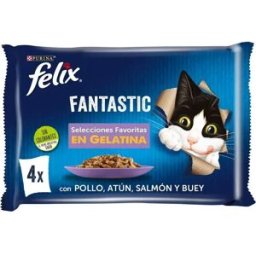 Purina Nourriture Pour Chat Fantastique De 4x85g Avec Poulet Thon Saumon Et Bœuf 12 Unités Multicolor One Size