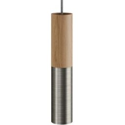 Creative Cables Tube-e14 En Bois Et Métal Pour Spot Avec Support De Lampe à Double Anneau Neutral / Satin Titanium One Size
