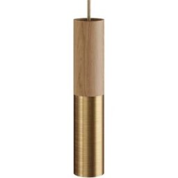 Creative Cables Tube-e14 En Bois Et Métal Pour Spot Avec Support De Lampe à Double Anneau Neutral / Satin Bronze One Size