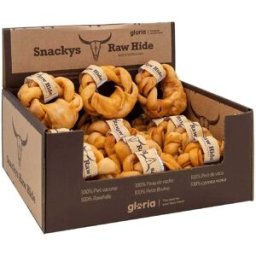 Gloria Donut Tressé à Mâcher En Cuir Brut Snackys Au Goût De Miel 12cm 18 Unités One Size