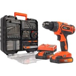 Powerplus Perceuse Avec 2 Batteries Et Chargeur Sans Fil 2.0ah 20v 78 Pièces Orange One Size