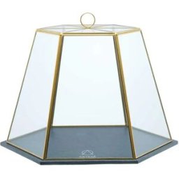 Artesa Cloche En Verre Pour Servir Avec Base En Ardoise Anthracite / Gold One Size