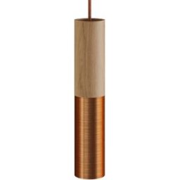 Creative Cables Tube-e14 En Bois Et Métal Pour Spot Avec Support De Lampe à Double Anneau Neutral / Satin Copper One Size