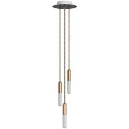 Creative Cables Suspension Luminaire P-light Rose-one 3 Falls With Light Bulb Copper One Size