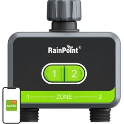 Rainpoint Htv210b + Hwg009wb Programmateur D´arrosage 2 Zones Avec Application Green / Grey One Size