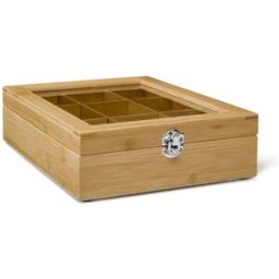 Bredemeijer Boîte à Thé 9 Compartments With Window Bamboo Natural Brown One Size