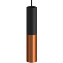 Creative Cables Spot Tub-e14 Double Tube Métallique. Avec Double Anneau De Support De Lampe Black / Satin Copper One Size