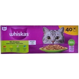Whiskas Aliment Humide Pour Chat Mélange De Saveurs En Gelée 40x85g Multicolour 40x85g