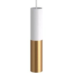 Creative Cables Spot Tub-e14 Double Tube Métallique. Avec Double Anneau Porte-douille Matte White / Satin Brass One Size