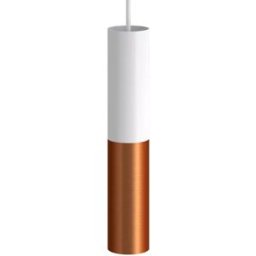 Creative Cables Spot Tub-e14 Double Tube Métallique. Avec Double Anneau De Douille Matte White / Satin Copper One Size